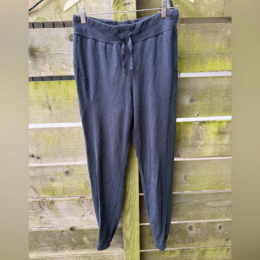 Lululemon Athletica Heather Blue Gray Jogger Sweatpants Drawstring Buttery Soft